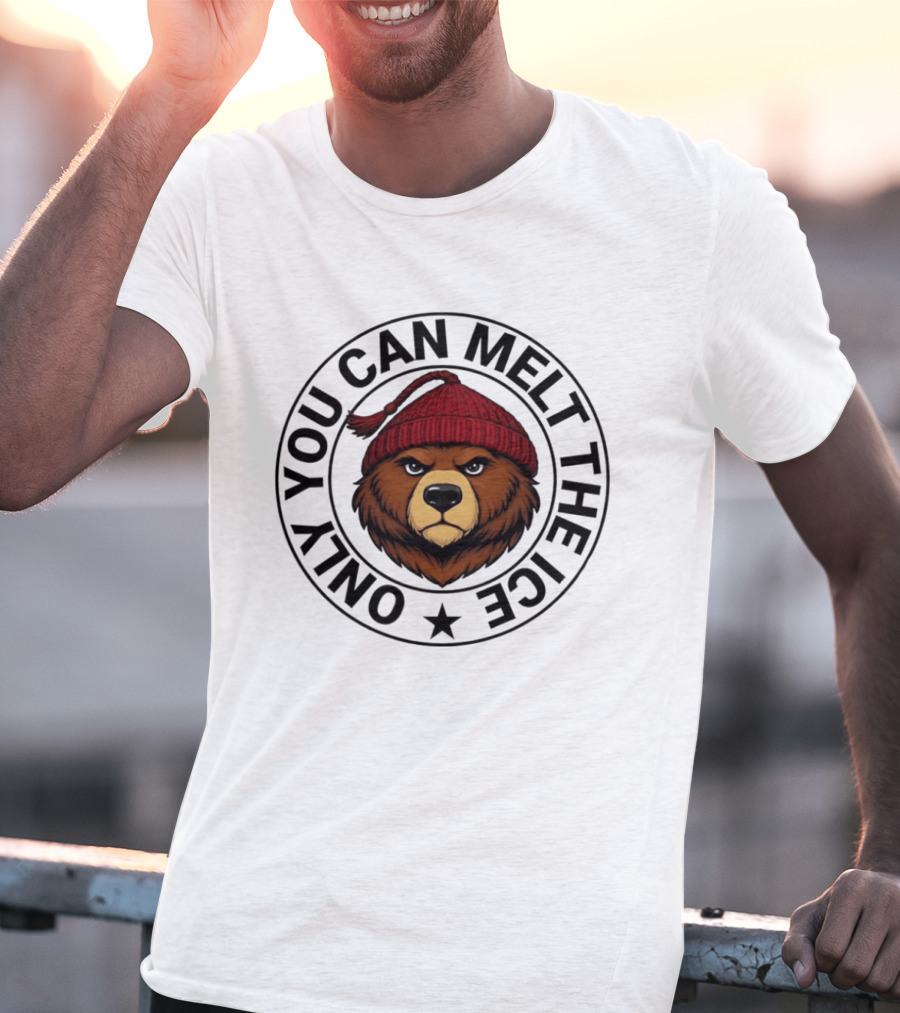 Only You Can Melt The Ice Bear Face Red Beanie T-Shirt