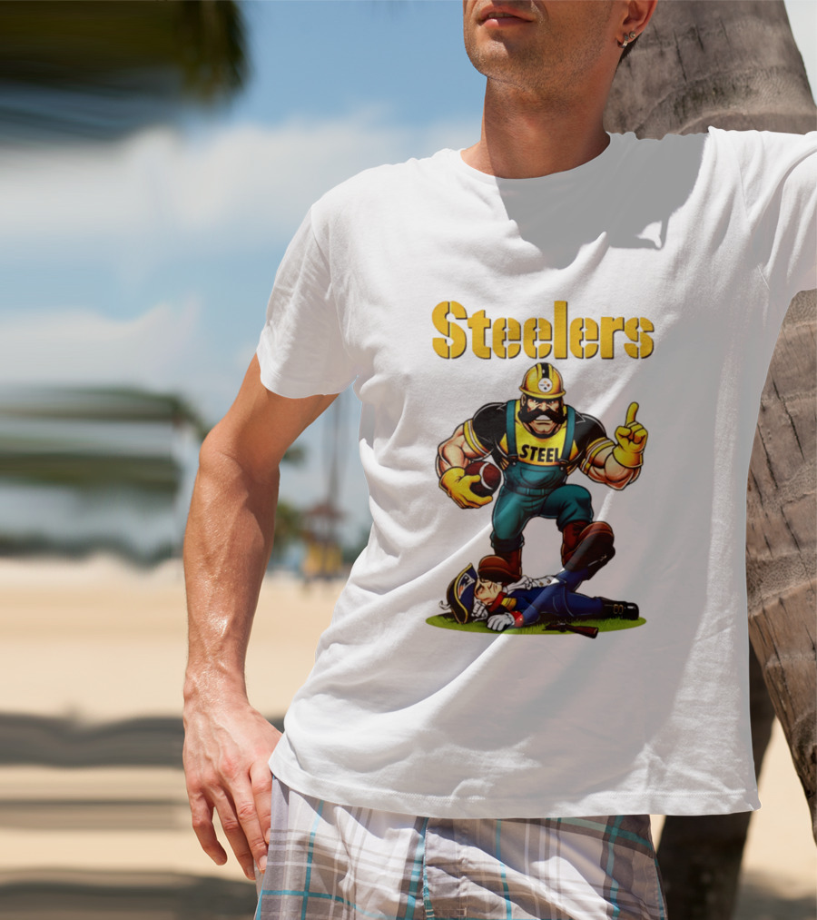 Pittsburgh Steelers Steelworker Triumphs Over New England Patriots Rivalry T-Shirt
