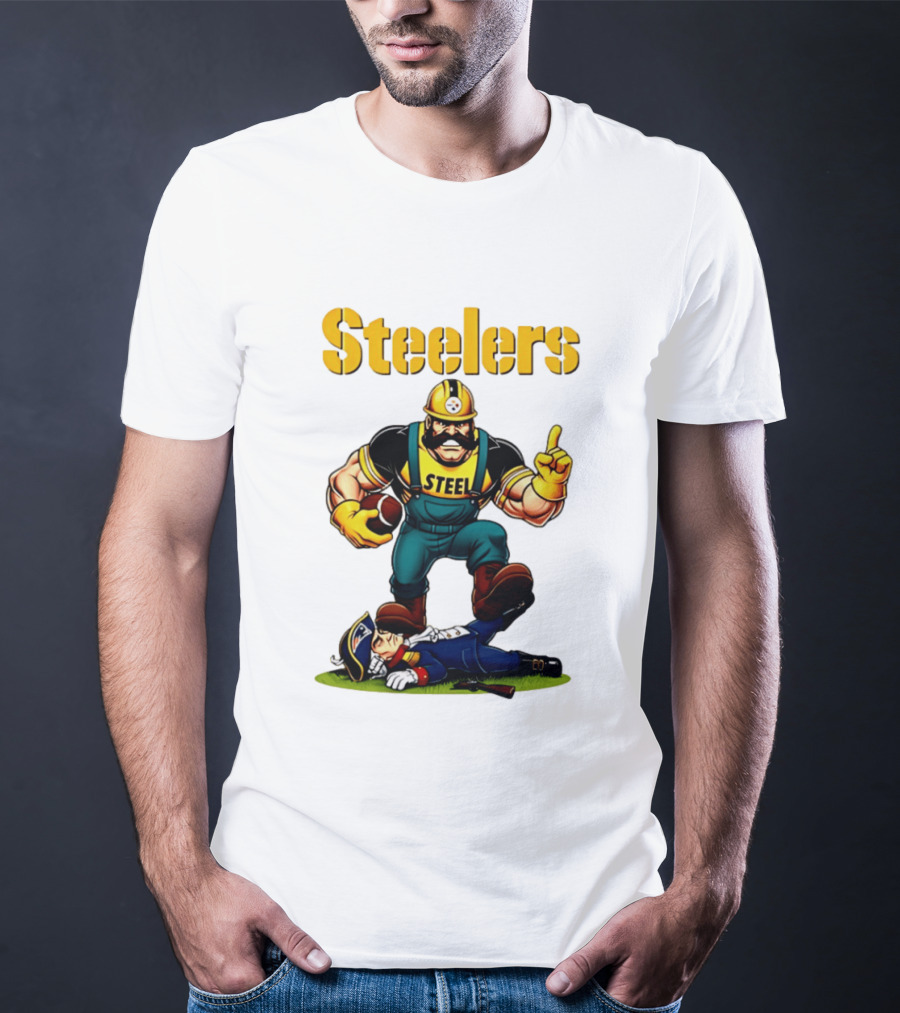 Pittsburgh Steelers Steelworker Triumphs Over New England Patriots Rivalry T-Shirt