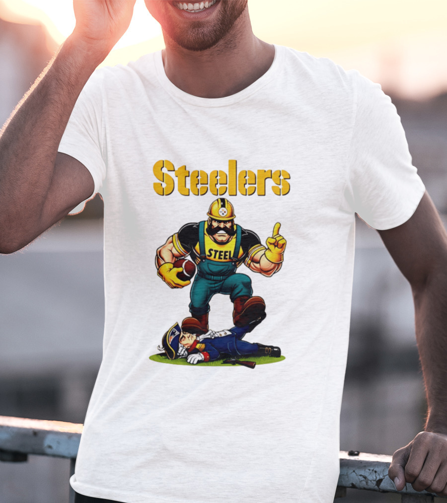 Pittsburgh Steelers Steelworker Triumphs Over New England Patriots Rivalry T-Shirt