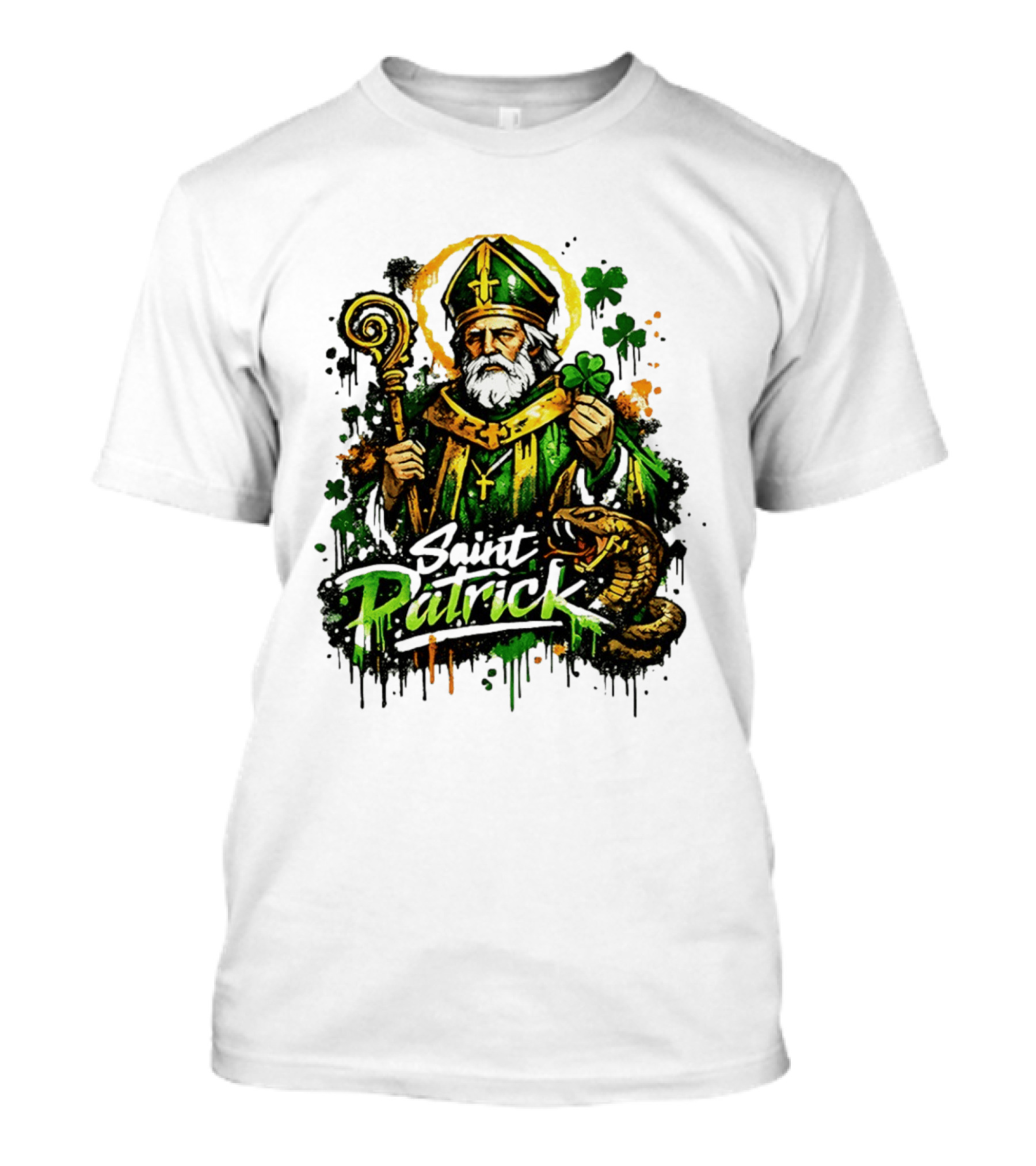 Saint Patrick Ireland St Patrick's Day With Shamrock And Snake T-Shirt
