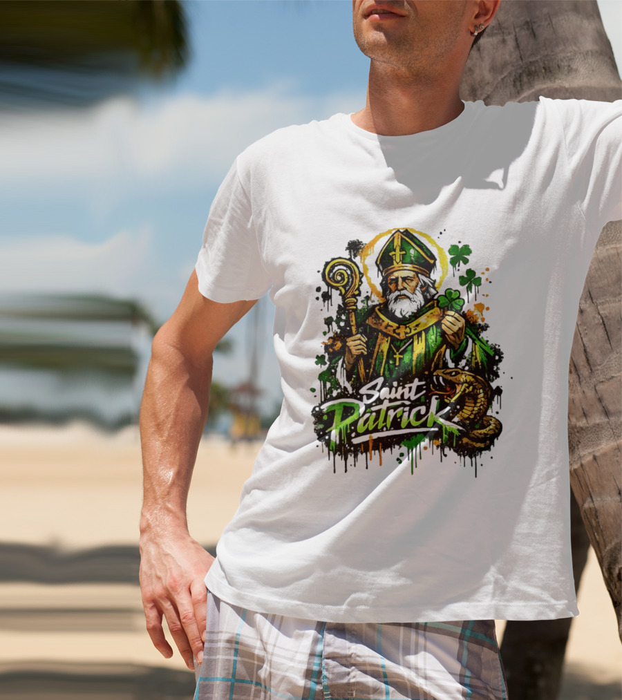 Saint Patrick Ireland St Patrick's Day With Shamrock And Snake T-Shirt
