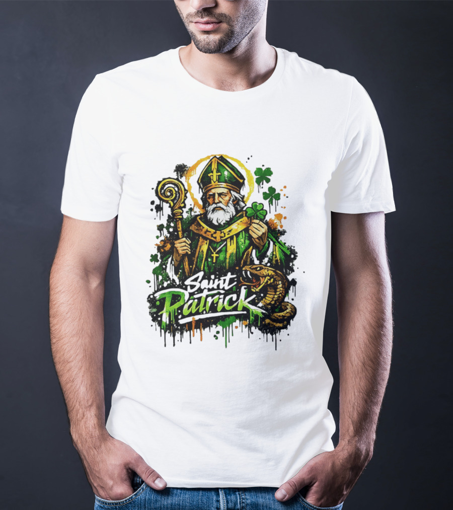 Saint Patrick Ireland St Patrick's Day With Shamrock And Snake T-Shirt