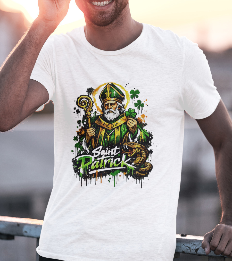 Saint Patrick Ireland St Patrick's Day With Shamrock And Snake T-Shirt