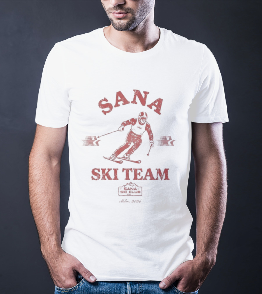 Sana Ski Team Milan 2026 Olympic Winter Sports Competition T-Shirt
