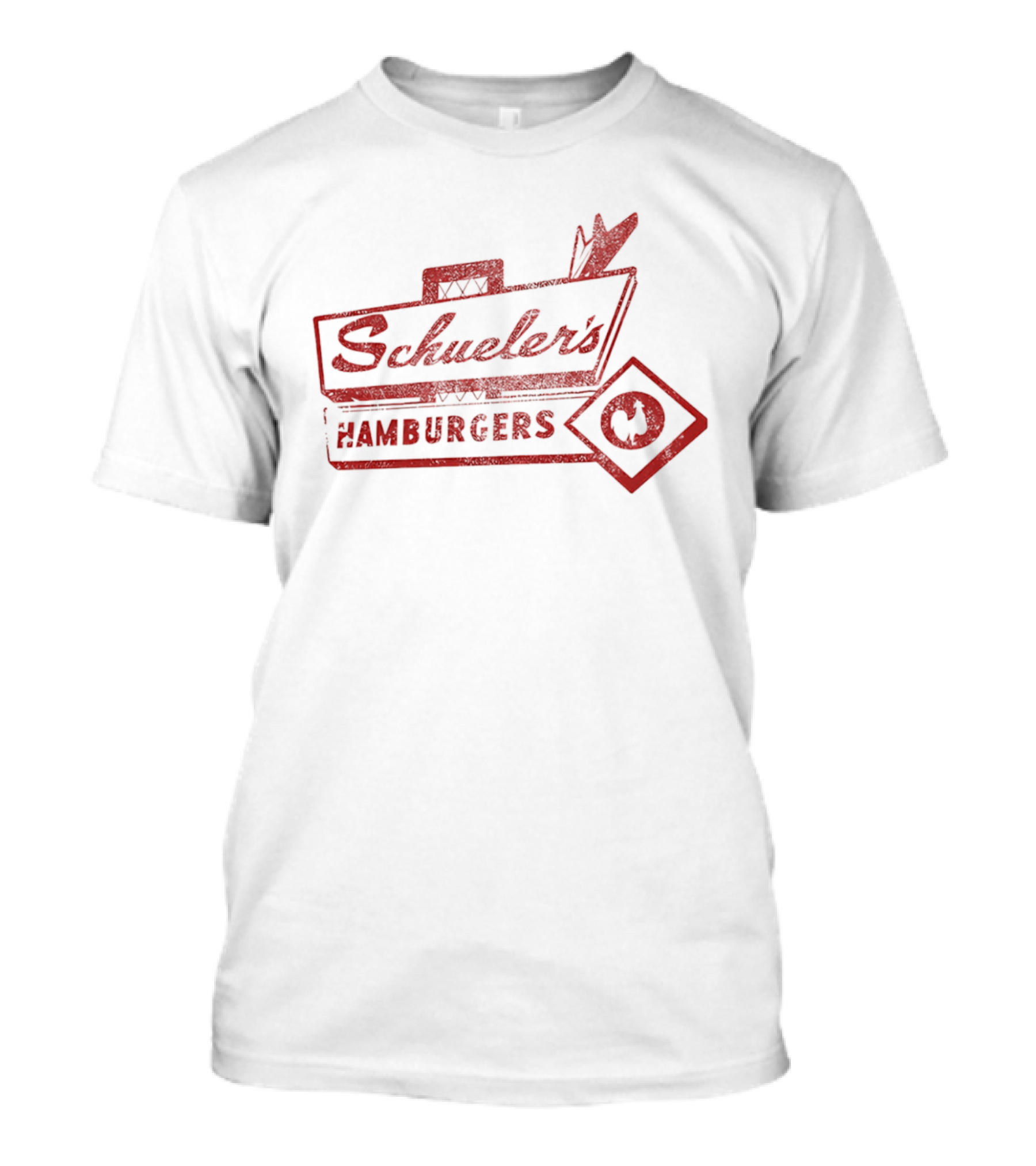 Schuler's Hamburgers Cursive Retro Diner Red T-Shirt