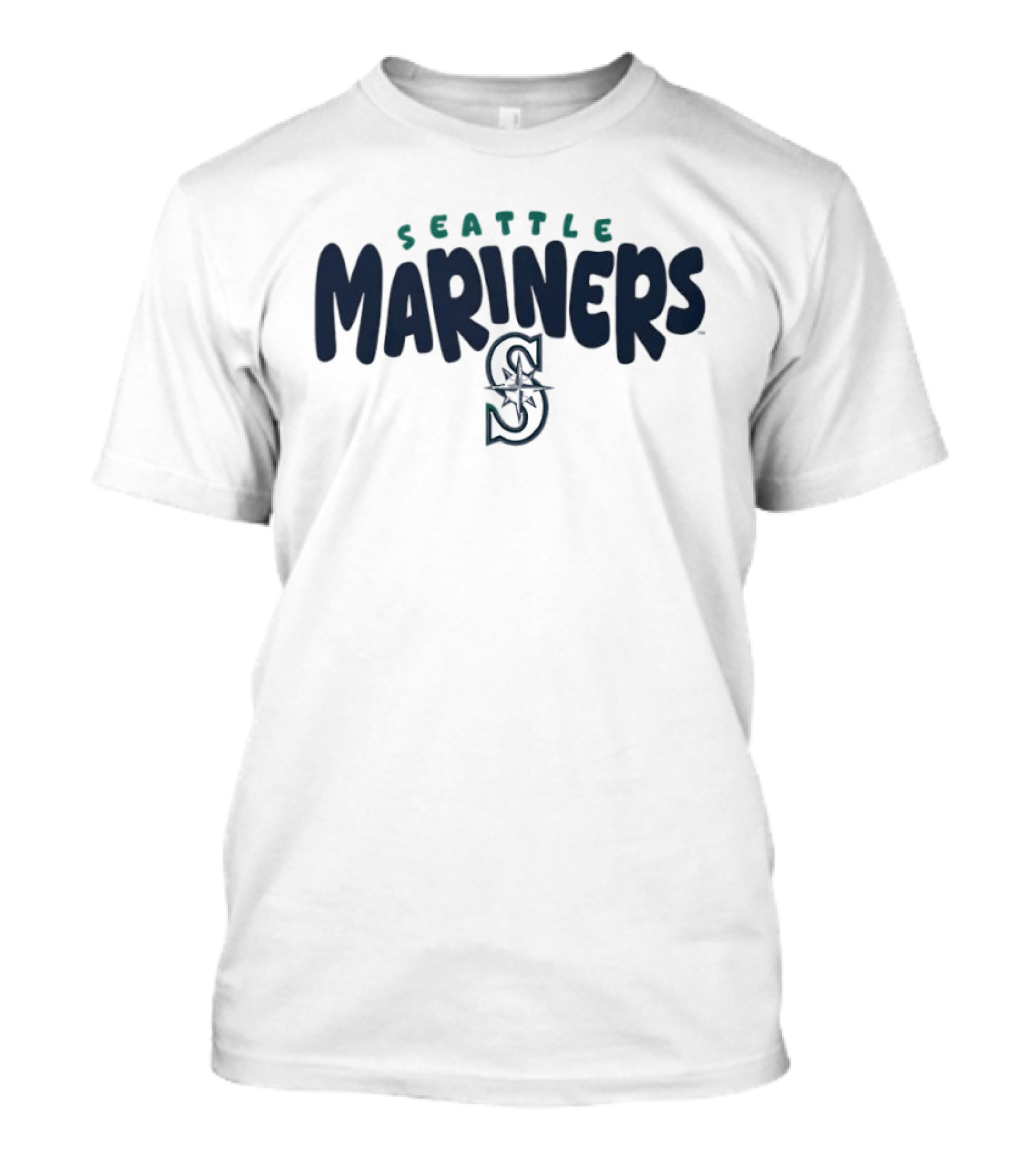 Seattle Mariners Baseball Crew Neck Bubble T-Shirt