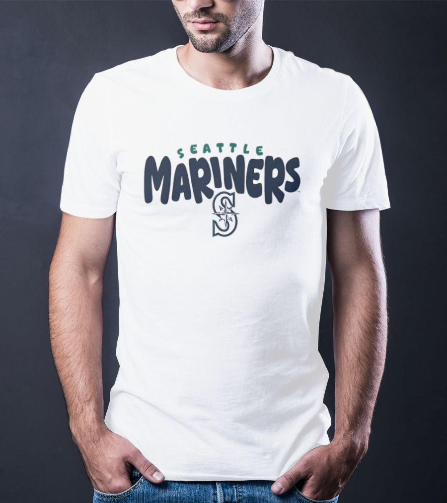 Seattle Mariners Baseball Crew Neck Bubble T-Shirt