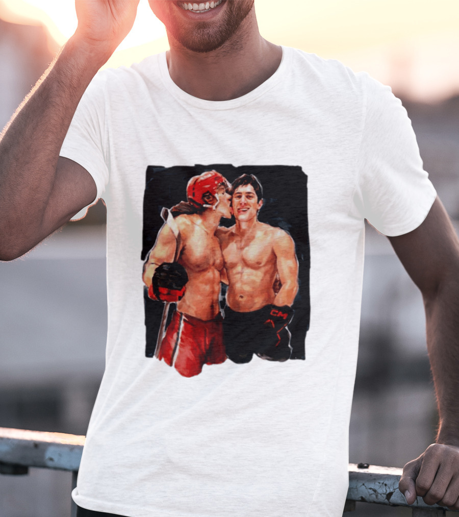 Shane Hollander Ilya Rosanov Gay Hockey Romance Painting T-Shirt