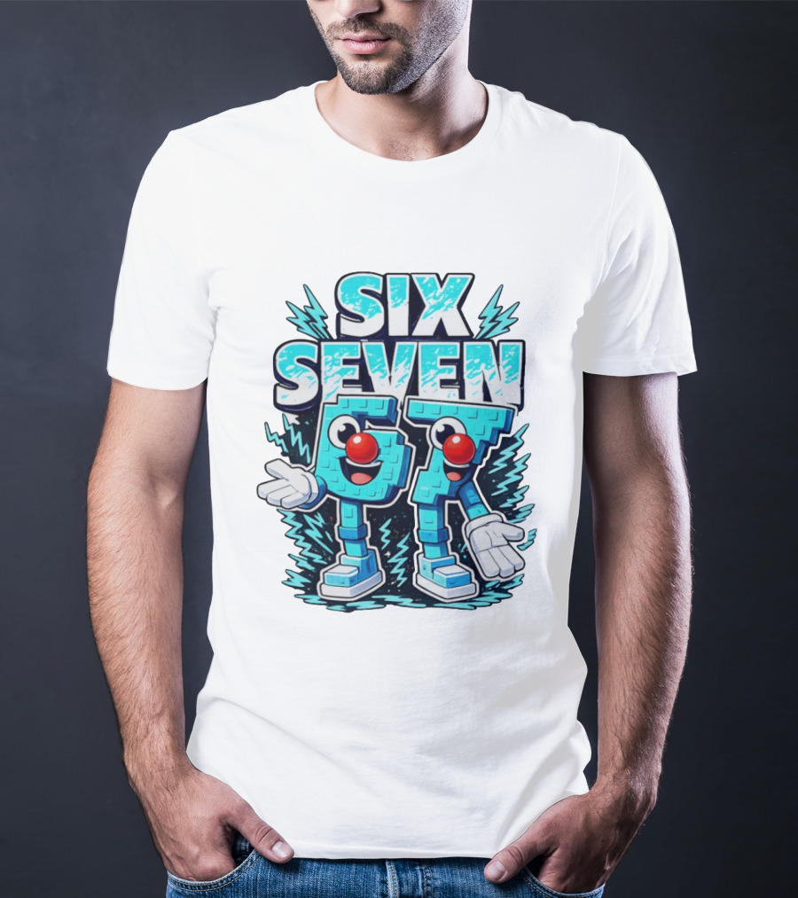 Six Seven 67 Red Nose Characters With Excited Expressions T-Shirt