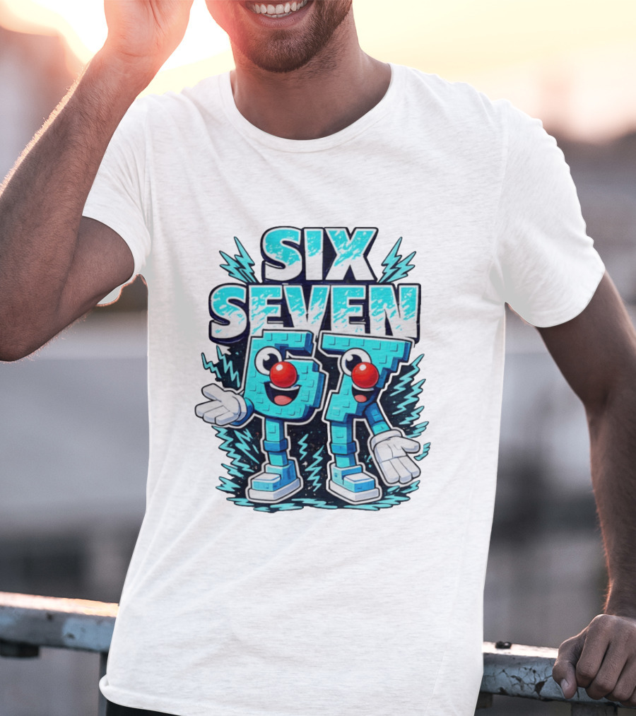 Six Seven 67 Red Nose Characters With Excited Expressions T-Shirt
