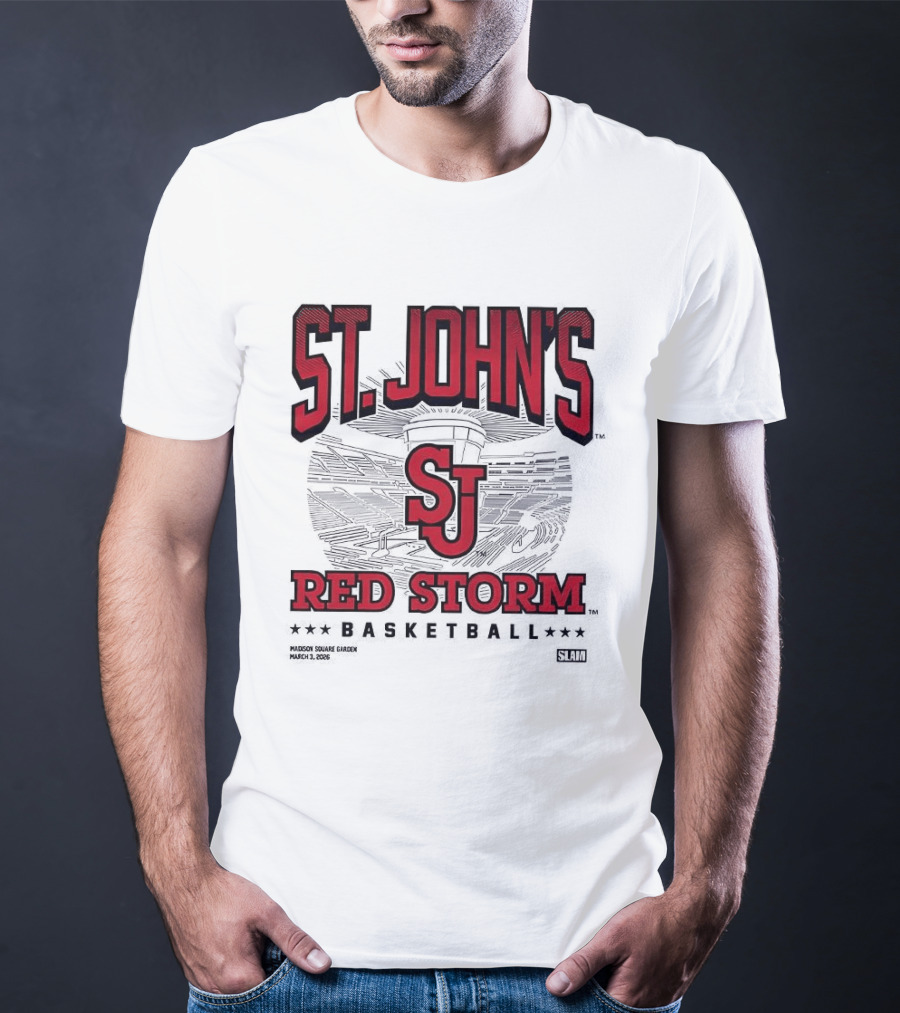 St. John's Red Storm SJ Basketball 2026 Arena T-Shirt