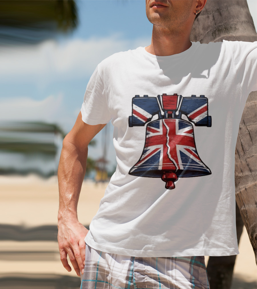 Union Jack Liberty Bell UK American Icon Fusion T-Shirt