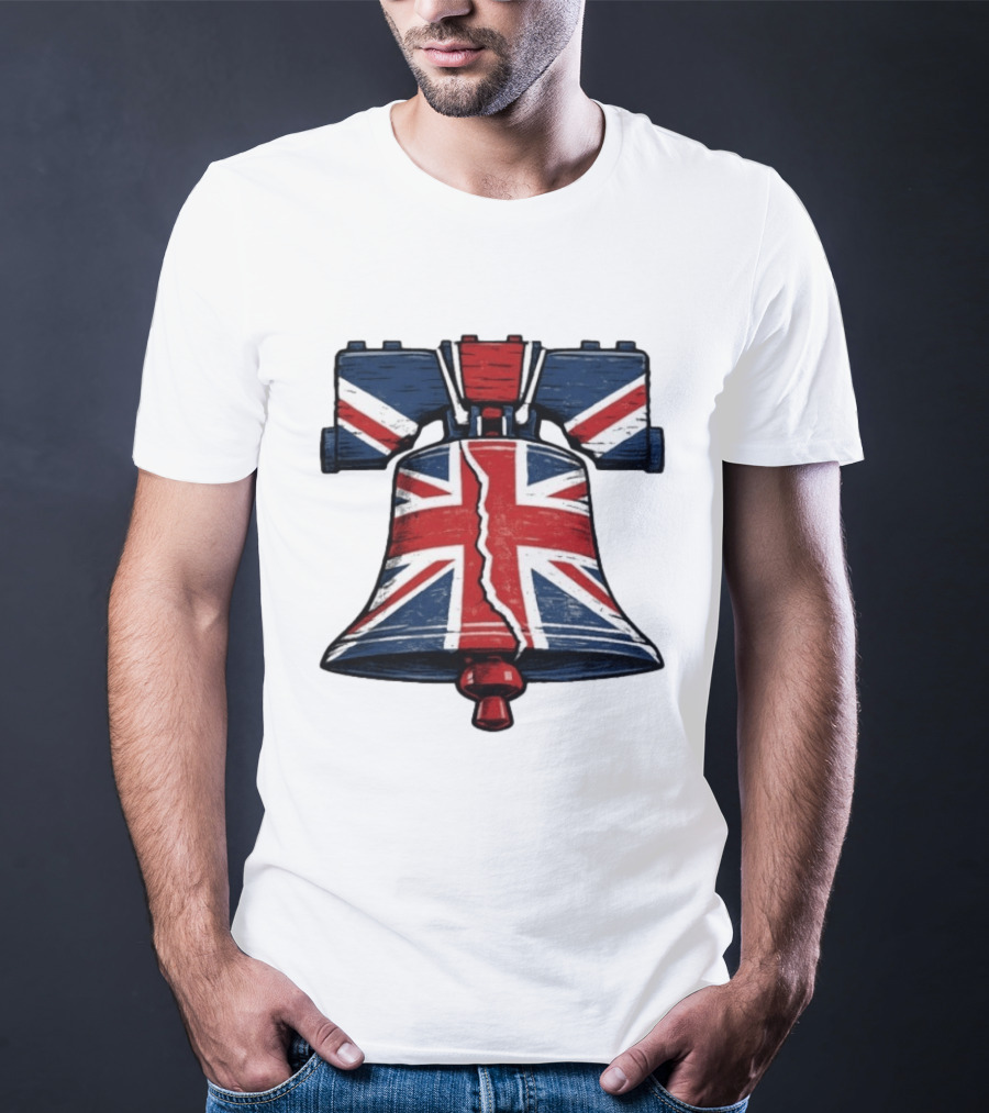 Union Jack Liberty Bell UK American Icon Fusion T-Shirt