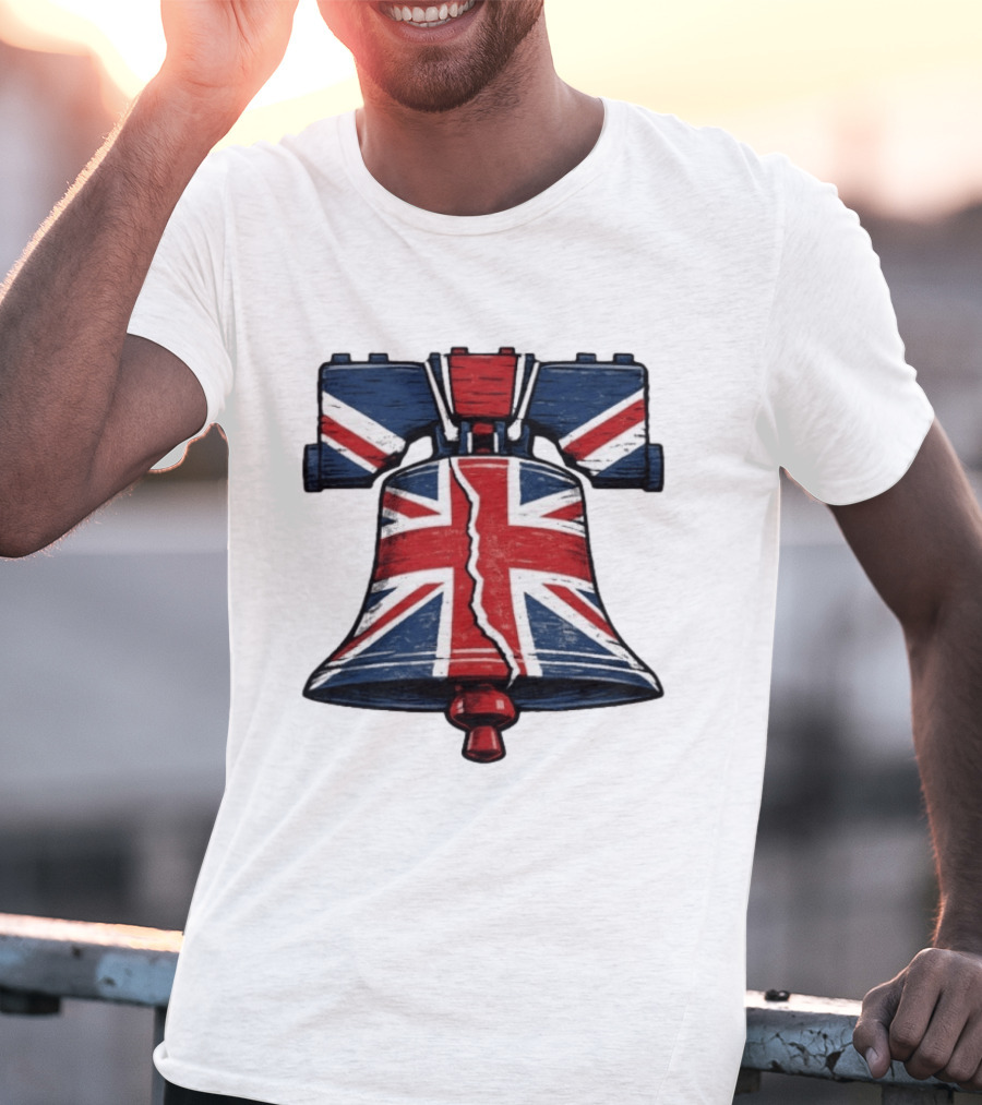 Union Jack Liberty Bell UK American Icon Fusion T-Shirt