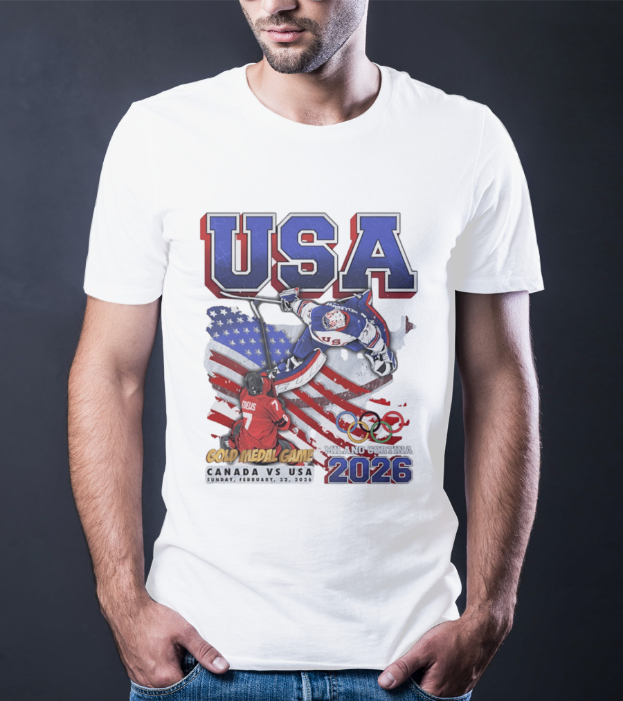 USA Hockey Gold Medal Game Canada Vs USA Milano Cortina 2026 T-Shirt