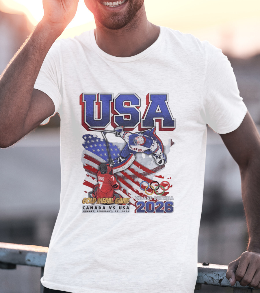 USA Hockey Gold Medal Game Canada Vs USA Milano Cortina 2026 T-Shirt