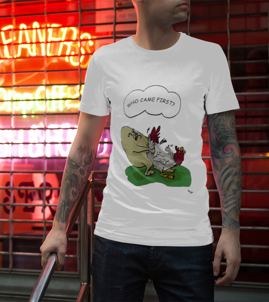 Who Came First Pete Townshend Chicken Humor T-Shirt