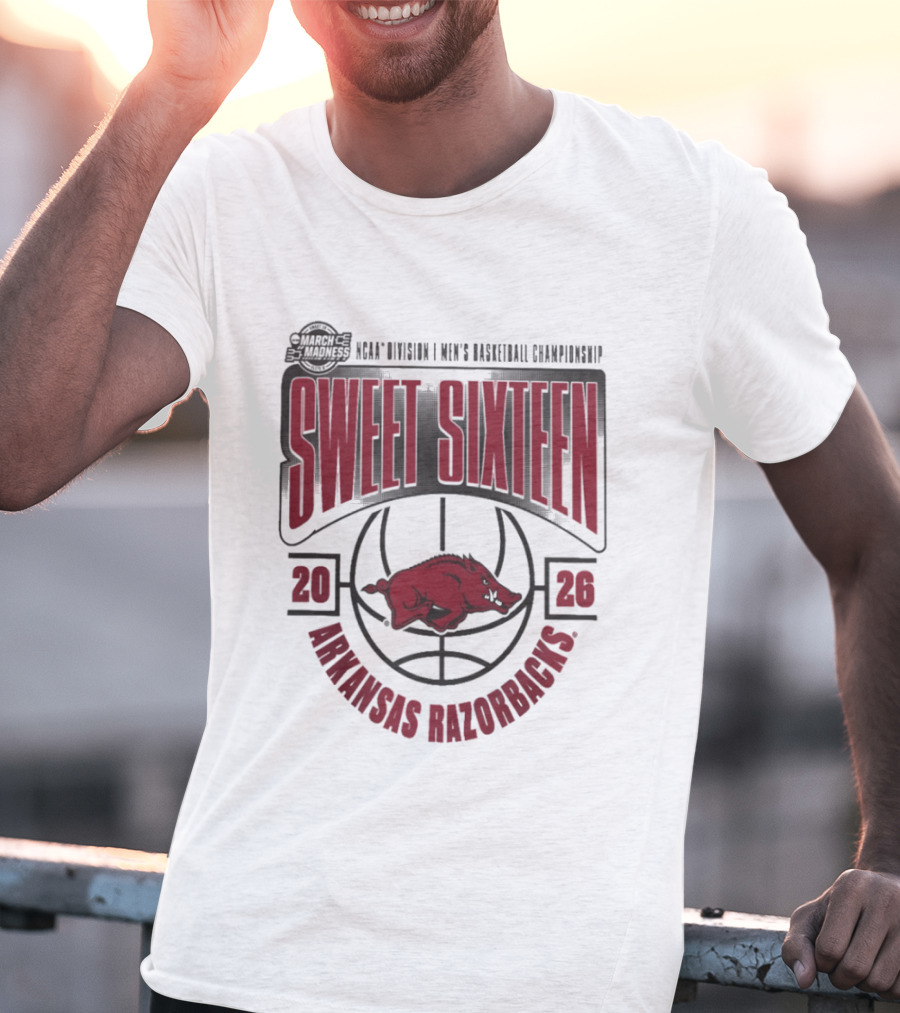 Arkansas Razorbacks NCAA 2026 Division I Men's Basketball Championship Sweet Sixteen T-Shirt
