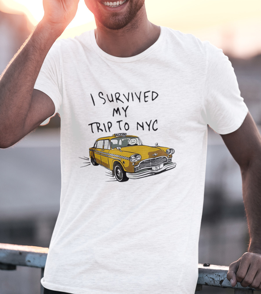 I Survived My Trip To NYC Tom Holland Peter Parker Yellow Taxi New York Adventure T-Shirt