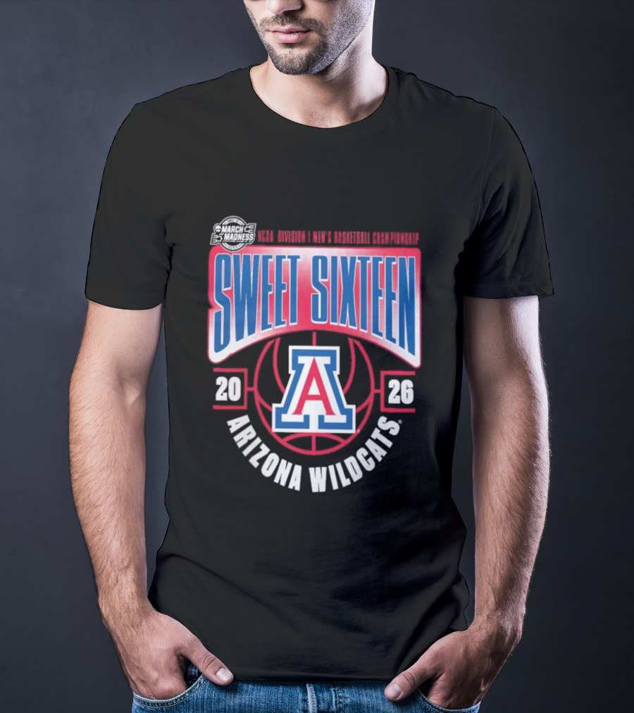 2026 Arizona Wildcats NCAA Sweet Sixteen March Madness Basketball Tournament T-Shirt
