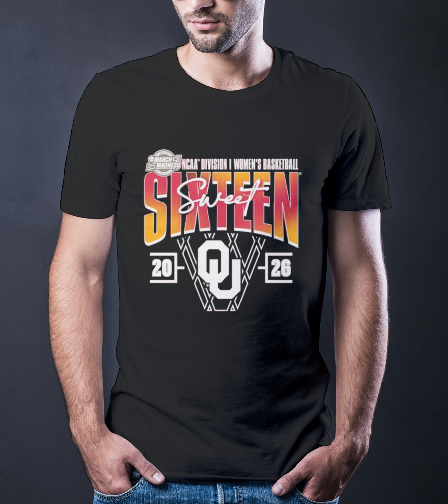 March Madness NCAA Division I Women's Basketball Oklahoma Sooners Sweet Sixteen 2026 T-Shirt