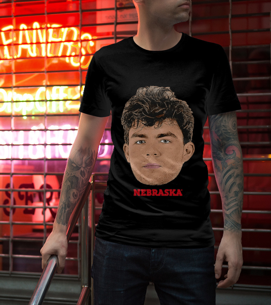 Henry Burt Nebraska Cornhuskers Big Head Face Cutout T-Shirt