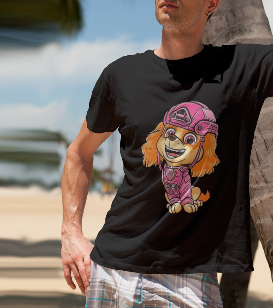 Paw Patrol Skye Air Rescue Pup In Pink Helmet And Suit T-Shirt