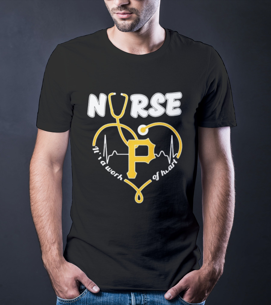 Pittsburgh Pirates Nurse Stethoscope It's A Work Of Heart T-Shirt