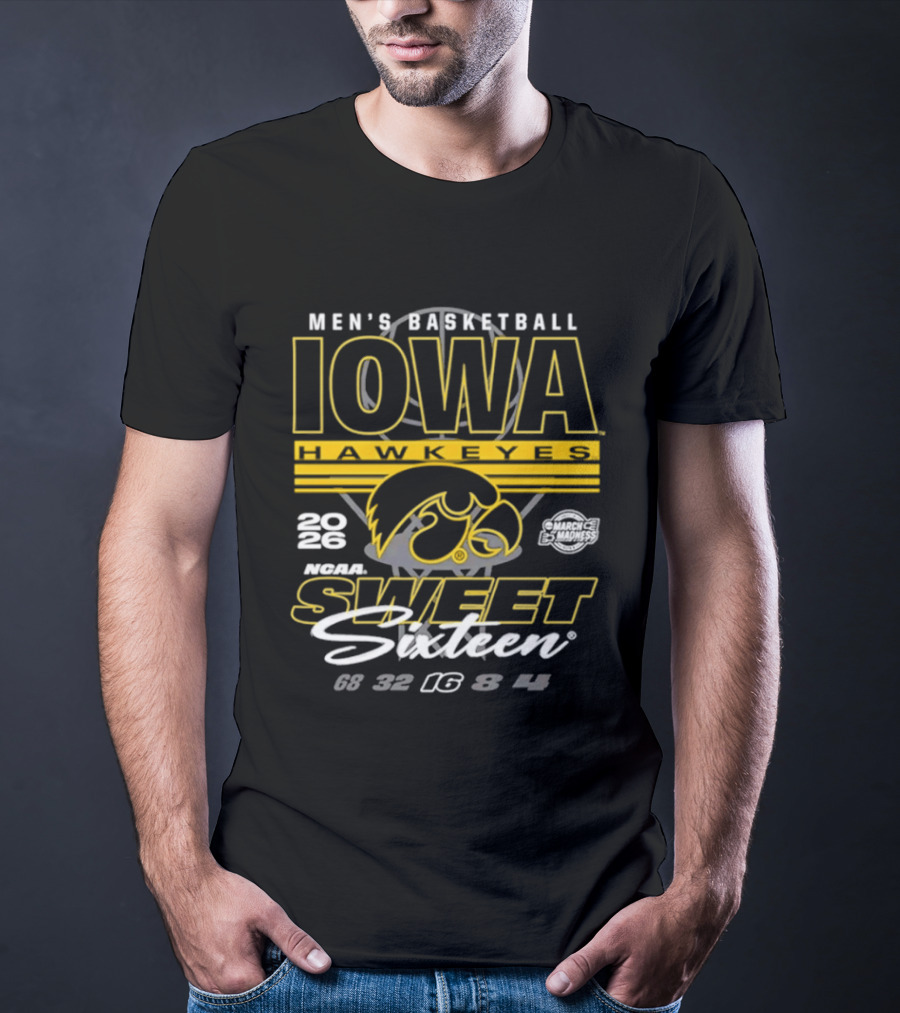 Men's Basketball Iowa Hawkeyes 2026 NCAA Sweet Sixteen Bound T-Shirt