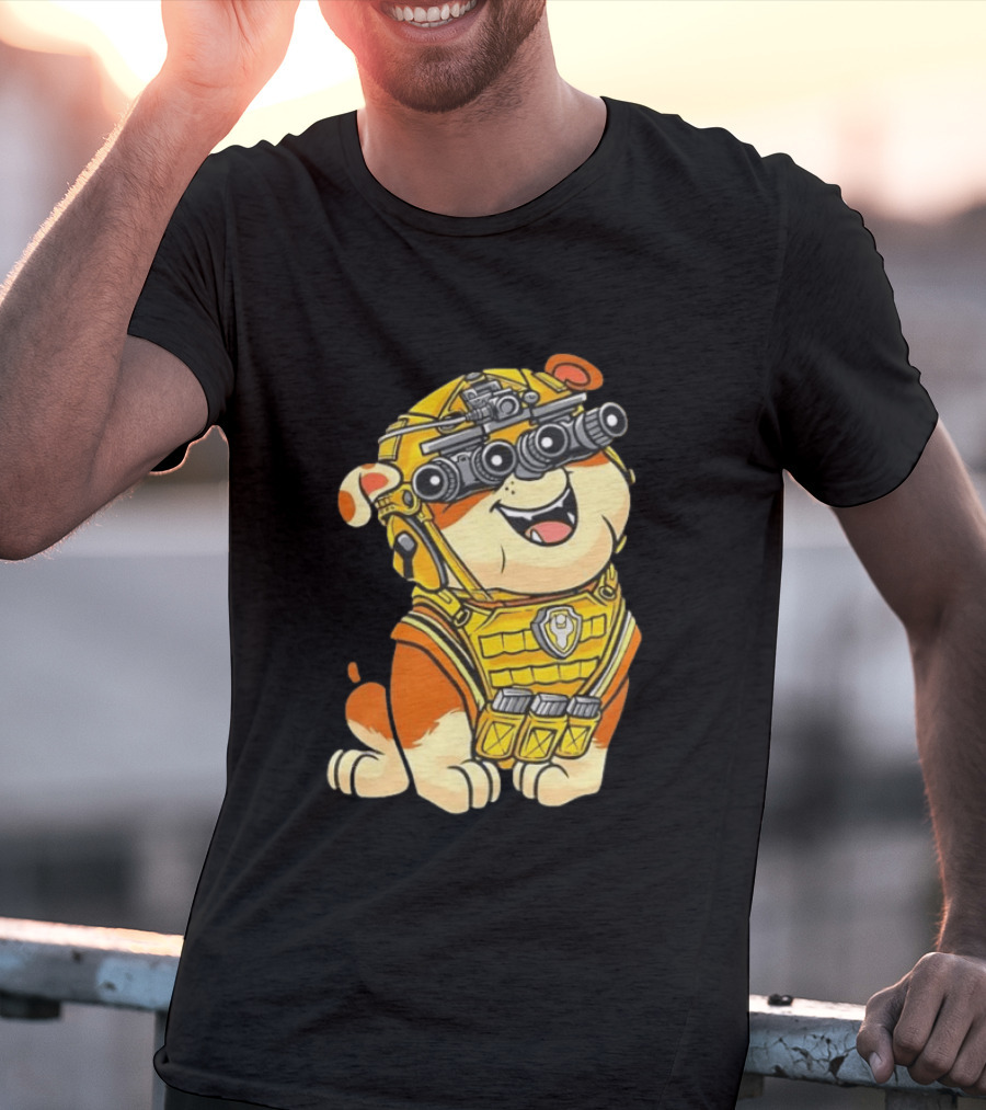 Rubble Construction Paw Patrol Dog Night Vision Goggles T-Shirt