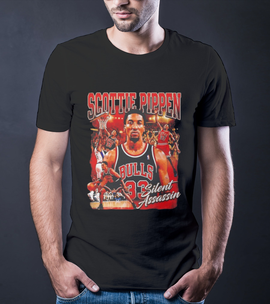 Scottie Pippen Chicago Bulls 33 Silent Assassin NBA T-Shirt