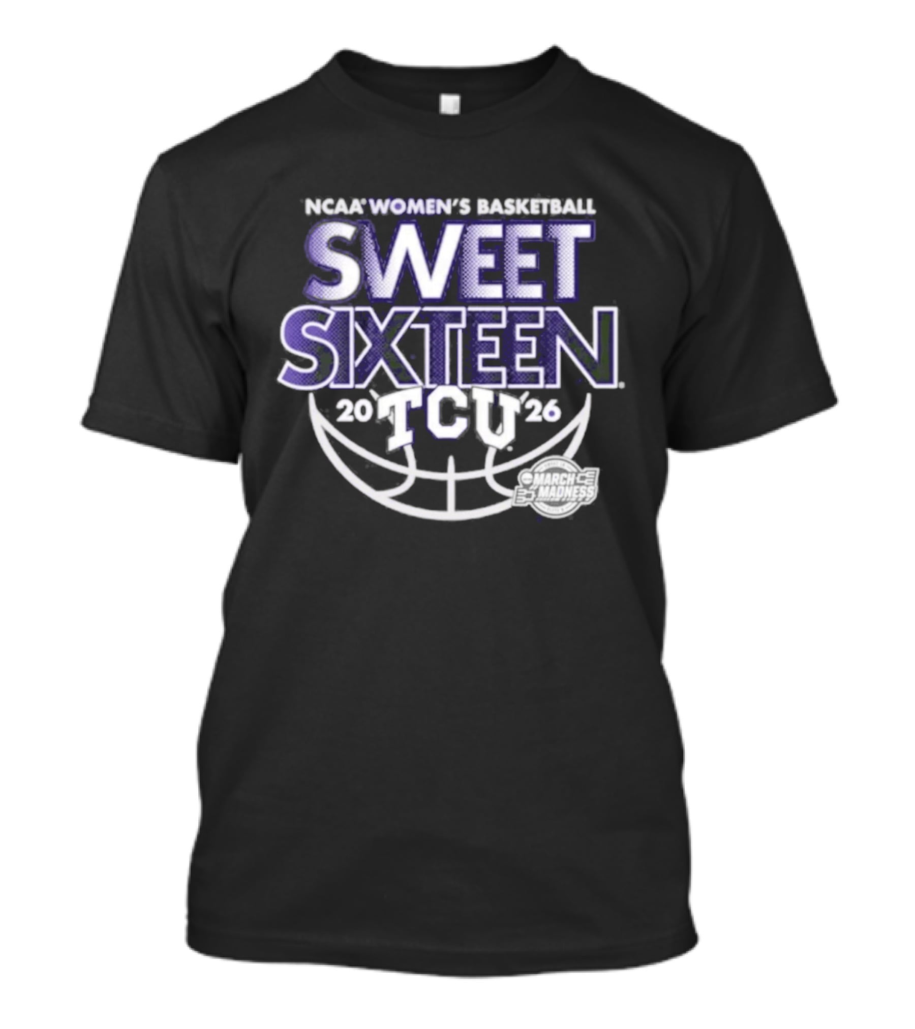 TCU Women's Basketball 2026 NCAA March Madness Sweet Sixteen Basketball T-Shirt