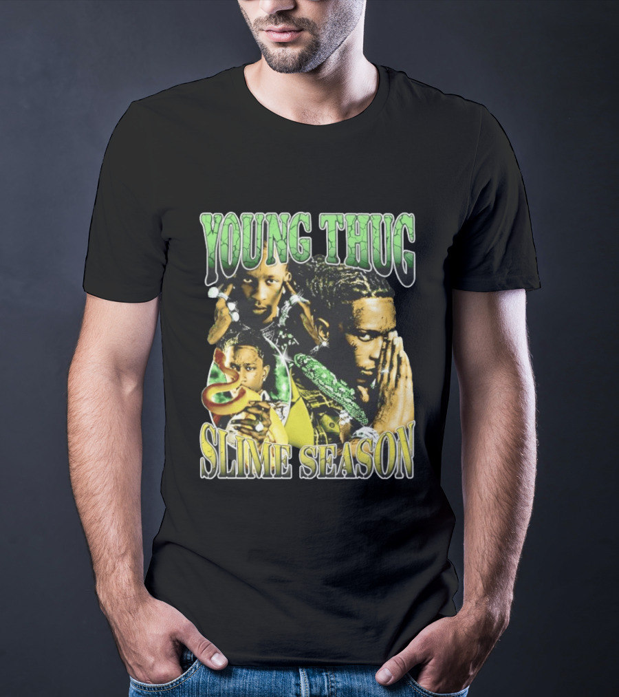 Young Thug Slime Season 90s Nostalgia Graphic Collage T-Shirt