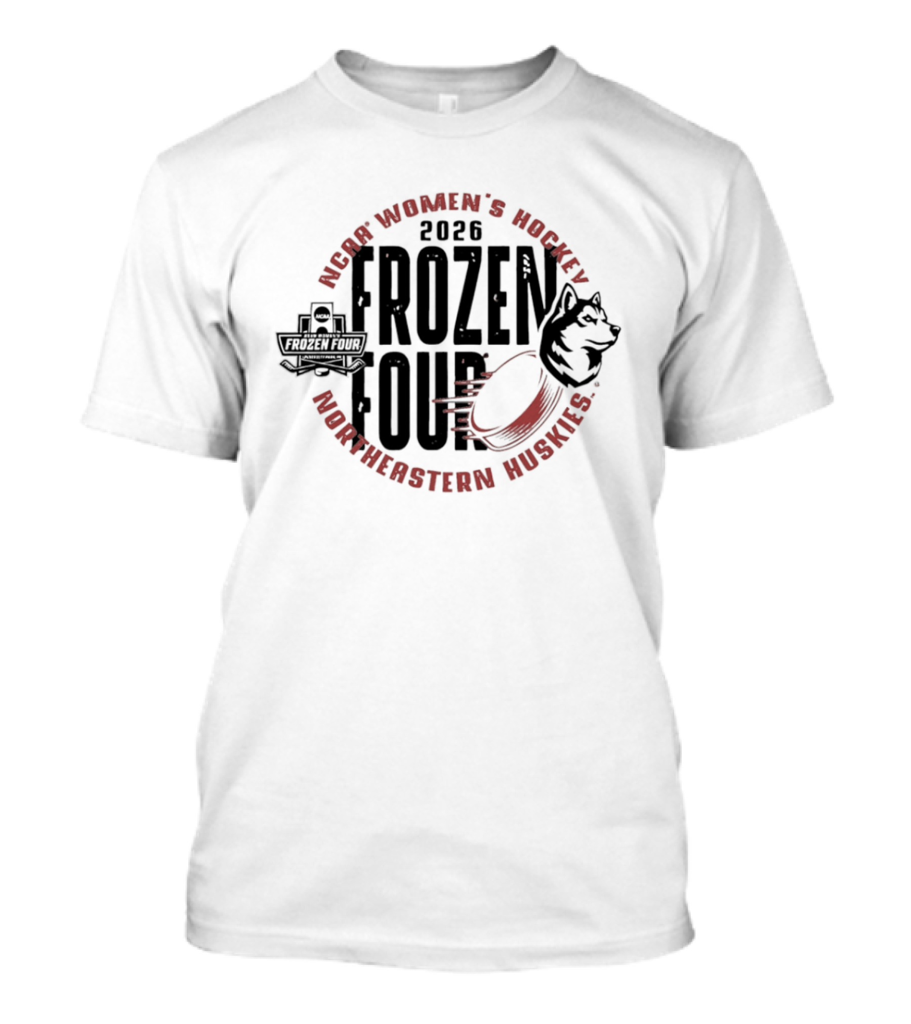 Northeastern Huskies Women's Hockey 2026 Frozen Four Tournament T-Shirt