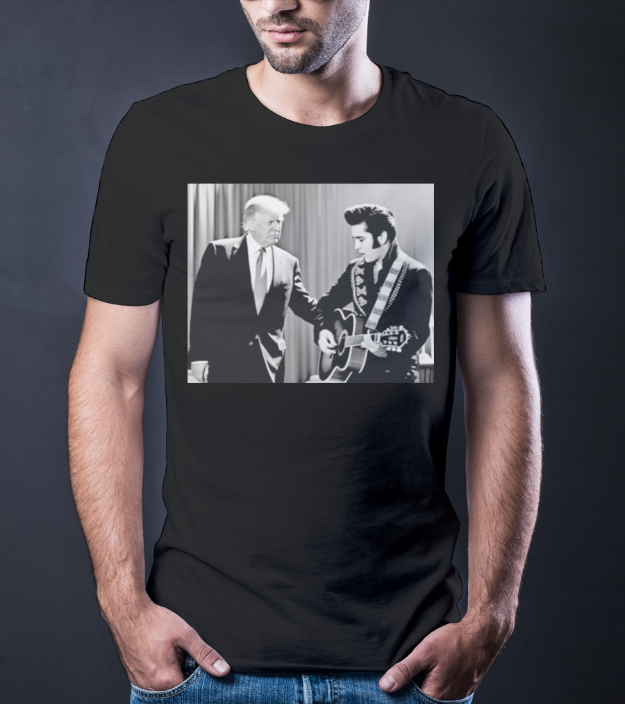 Donald Trump Elvis 2026 Collaboration With Guitar Performance T-Shirt