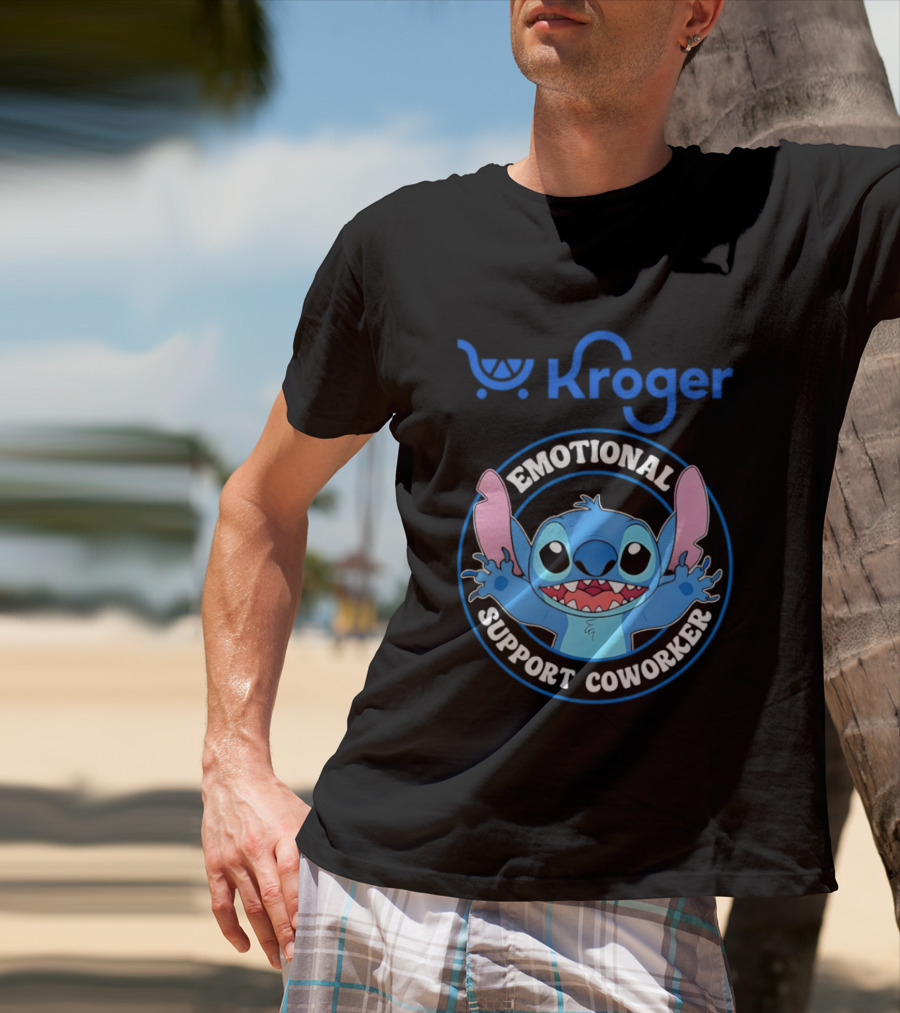 Kroger Emotional Support Coworker Stitch T-Shirt