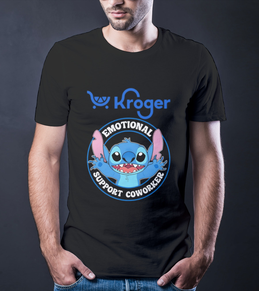 Kroger Emotional Support Coworker Stitch T-Shirt