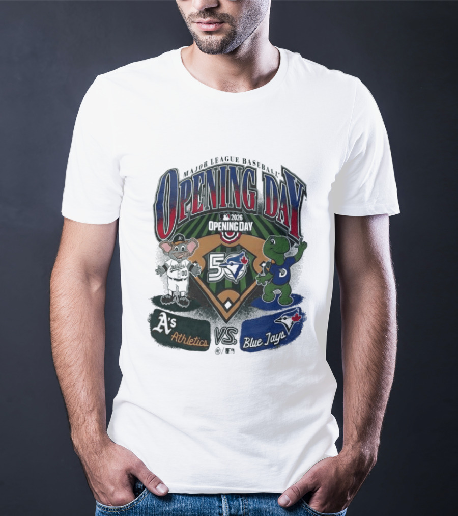 Major League Baseball Opening Day Athletics Vs Blue Jays 1992 T-Shirt