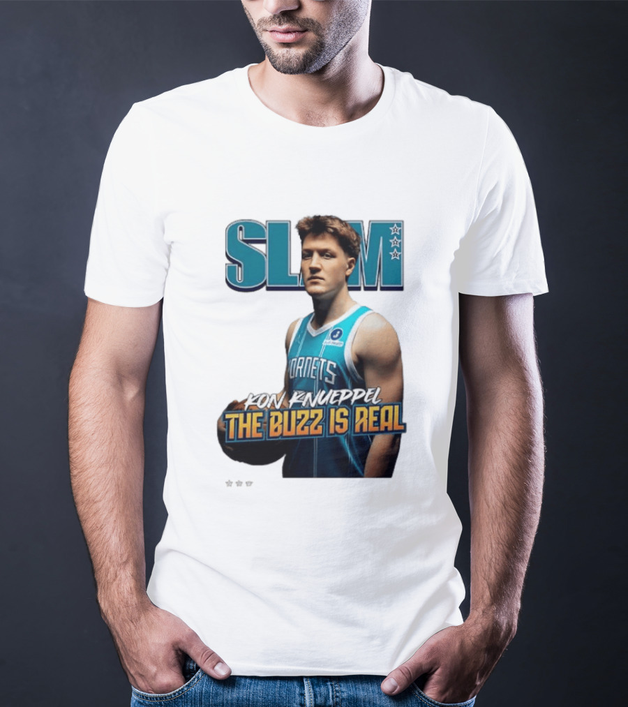 SLAM Kon Knueppel The Buzz Is Real Hornets Basketball T-Shirt