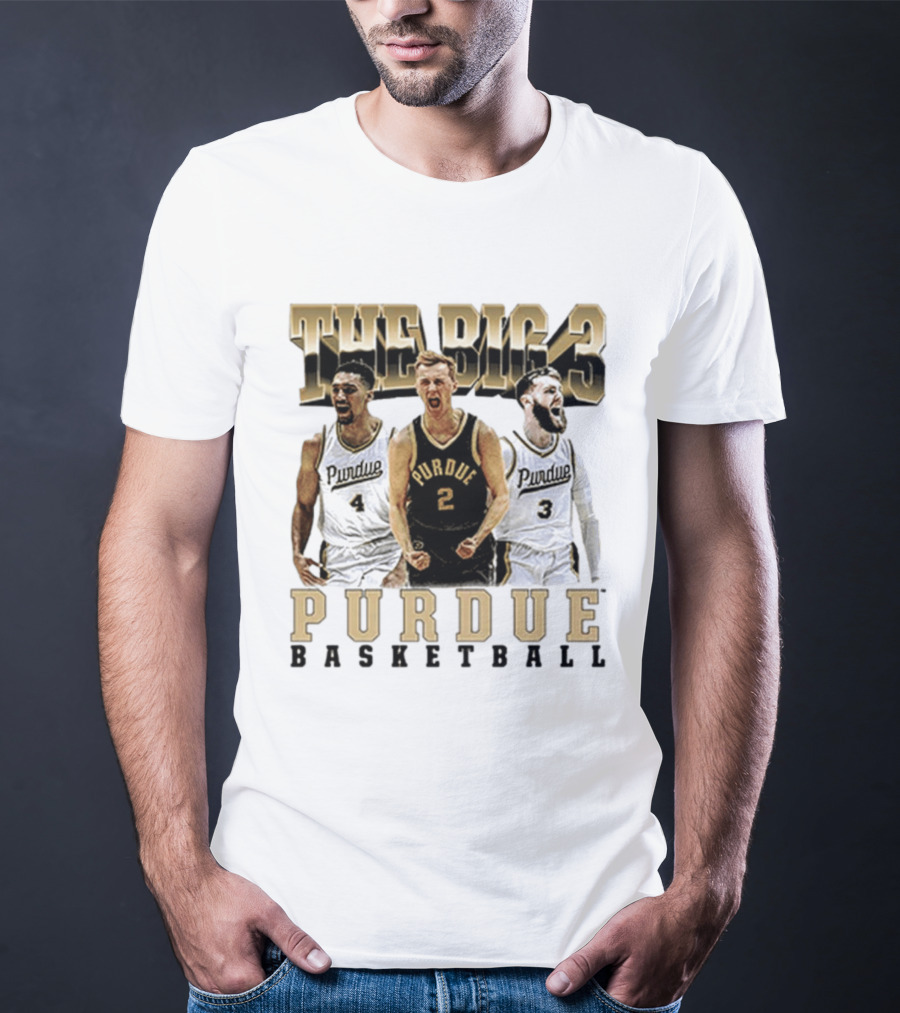 Purdue Basketball The Big 3 Player Collage T-Shirt