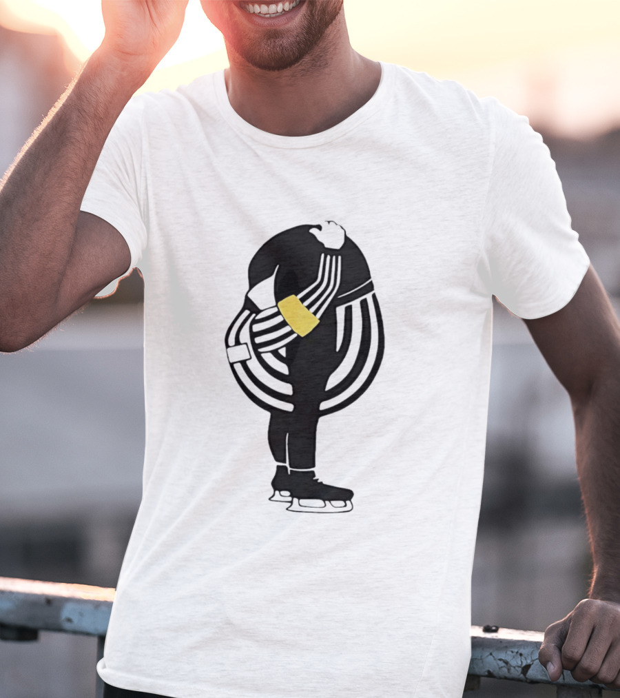 Grace In Motion Ice Skater With Striped Outfit And Yellow Arm Band T-Shirt