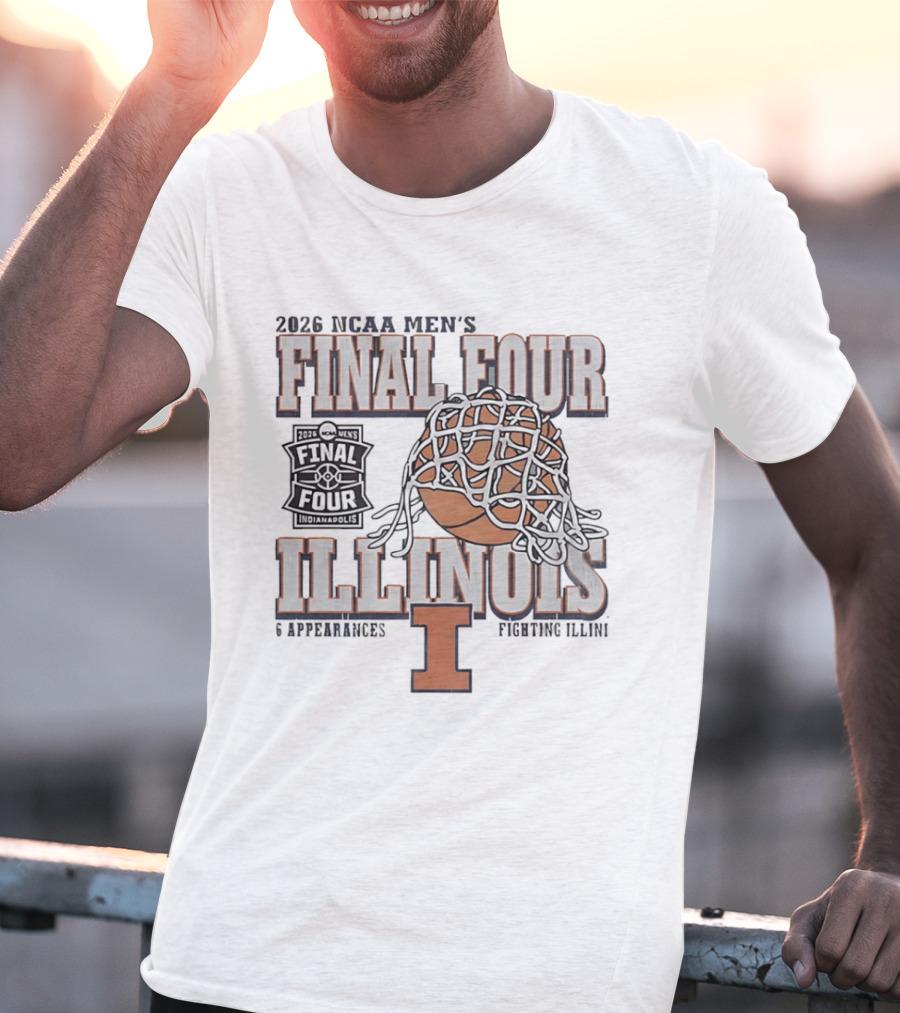 2026 NCAA Men's Final Four Illinois Fighting Illini Basketball 6 Appearances T-Shirt