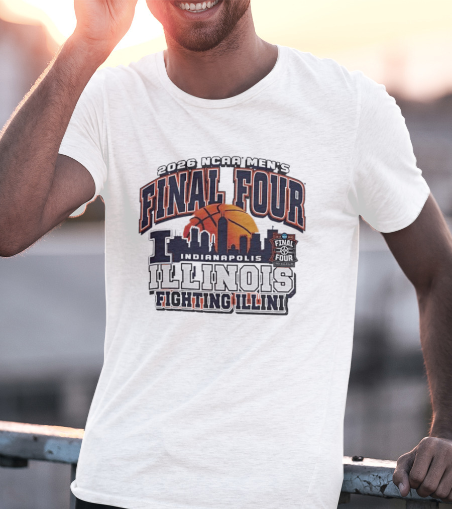 2026 NCAA Men's Final Four Indianapolis Illinois Fighting Illini Basketball T-Shirt