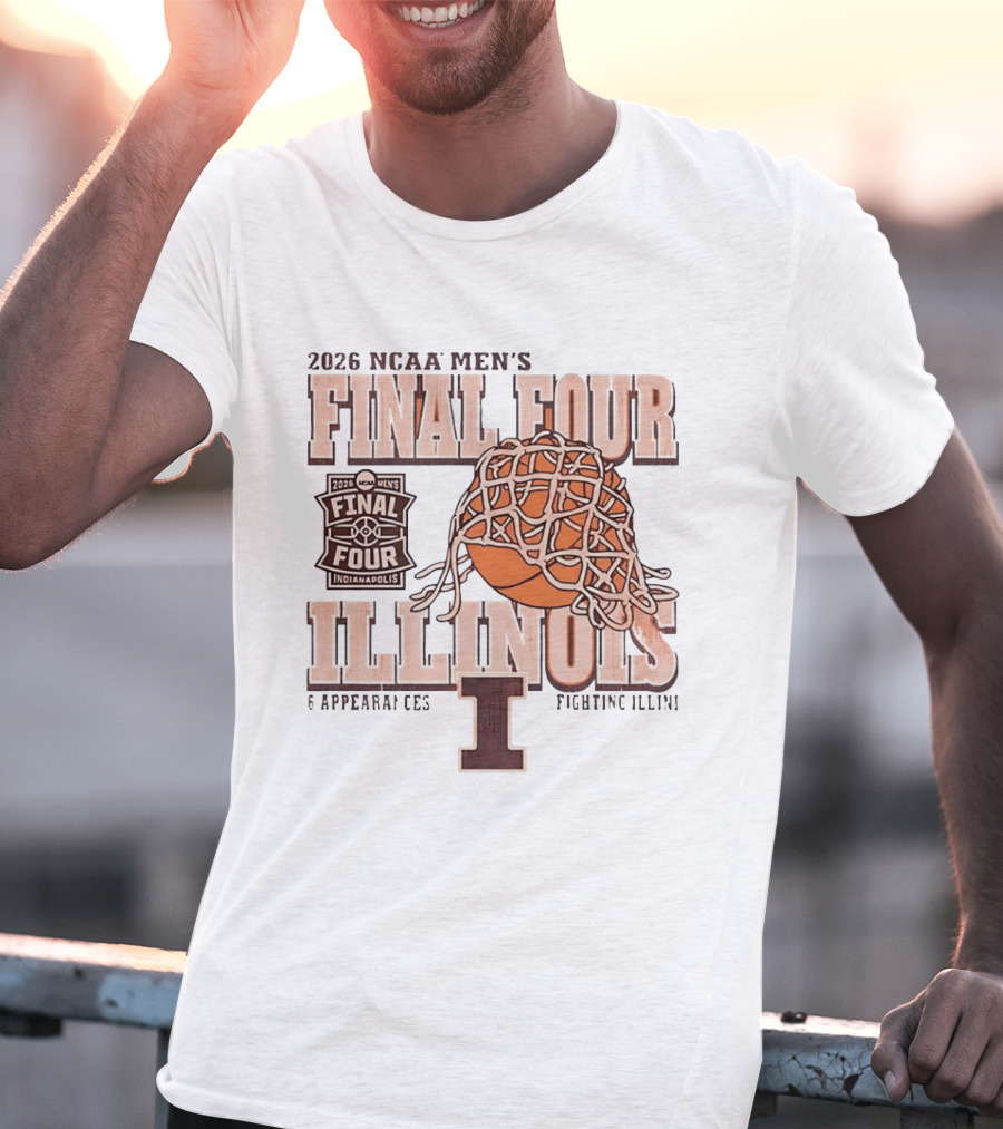 2026 NCAA Men's Final Four Illinois Fighting Illini Basketball 6 Appearances Indianapolis T-Shirt