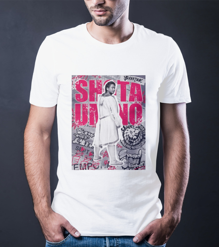 Shota Umino New Japan Pro Wrestling Graffiti Style Banner T-Shirt