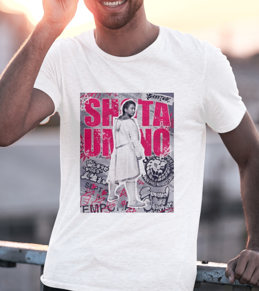 Shota Umino New Japan Pro Wrestling Graffiti Style Banner T-Shirt