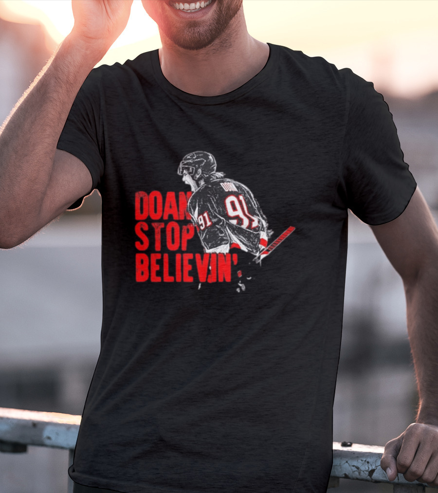 Josh Doan Stop Believin' Number 91 NHL Hockey T-Shirt