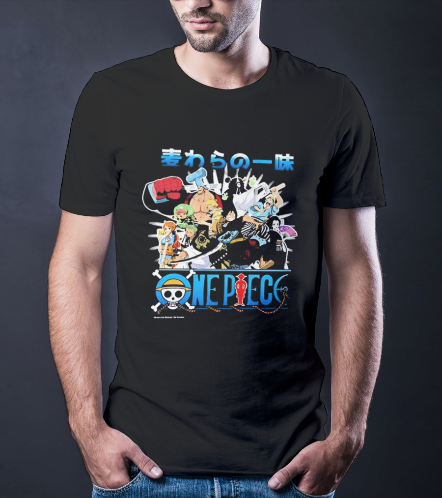 One Piece Straw Hat Pirates Anime Characters Collage T-Shirt