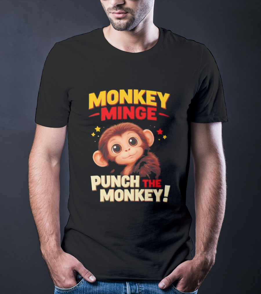 Monkey Minge Punch That Monkey Cute Cartoon Monkey T-Shirt